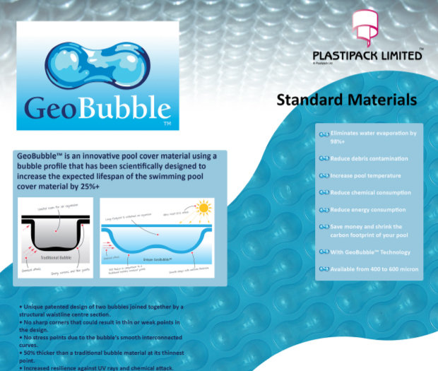 GeoBubble pool cover leaflet