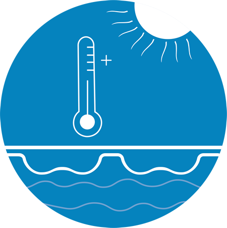 Símbolo de aumento de temperatura de cores geográficas